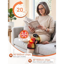 Load image into Gallery viewer, Red Light Knee Massager with Heat, 4-Motor Vibration, 48 Tri-chip LEDs, Black_678
