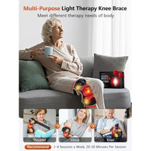Load image into Gallery viewer, Red Light Knee Massager with Heat, 4-Motor Vibration, 48 Tri-chip LEDs, Black_679

