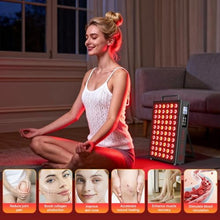 Load image into Gallery viewer, Red Light Therapy Panel Device for Body and Face-660nm Red &amp; 850nm Near Infrared Light Therapy with 60 Dual Chip LEDs and 4 Modes Dimmable,Remote, Timer, Hanging Kit &amp; Stand for Home Office &amp; Gym, Black_451
