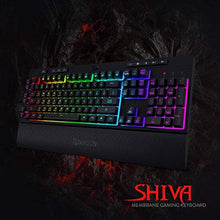 Load image into Gallery viewer, Redragon K512 Shiva RGB Backlit Membrane Gaming Keyboard with Multimedia Keys, Linear Mechanical-Feel Switch, 6 Extra On-Board Macro Keys, Dedicated Media Control, Detachable Wrist Rest, Black_6747
