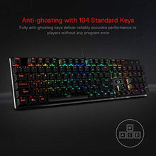 Load image into Gallery viewer, Redragon K556 RGB LED Backlit Wired Mechanical Gaming Keyboard, 104 Keys Hot-Swap Mechanical Keyboard w/Aluminum Base, Upgraded Socket and Noise Absorbing Foams, Soft Tactile Brown Switch, Black_7874
