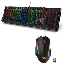 Load image into Gallery viewer, Redragon K556 RGB Mechanical Gaming Keyboard and M810 Pro Wireless Gaming Mouse Bundle, Black_1
