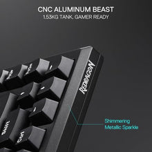 Load image into Gallery viewer, Redragon K687 Wired CNC Gasket Gaming Keyboard, 81 Keys Mechanical Keyboard w/Premium CNC Aluminum Board, Easy-Control Knob, 5-Layer Noise Dampening, Custom Linear Switch, GlitterBlack_204
