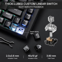 Load image into Gallery viewer, Redragon K687 Wired CNC Gasket Gaming Keyboard, 81 Keys Mechanical Keyboard w/Premium CNC Aluminum Board, Easy-Control Knob, 5-Layer Noise Dampening, Custom Linear Switch, GlitterBlack_205
