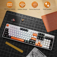 Load image into Gallery viewer, Redragon K689 PRO Wireless 108-Key Gasket RGB Gaming Keyboard, 4 Hotkeys, BlackTangerine_493
