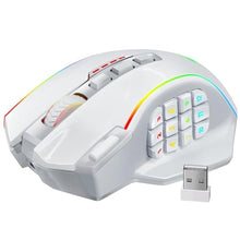 Load image into Gallery viewer, Redragon Wireless Gaming Mouse, MMO Gaming Mouse UP 16,000 DPI, 16 Macro Programmable Buttons, RGB Rechargeable Mouse with 12 Side Buttons, 70Hrs for PC Laptop MOBA FPS, White,M901P-WS_1
