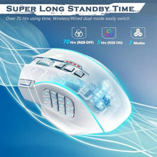 Load image into Gallery viewer, Redragon Wireless Gaming Mouse, MMO Gaming Mouse UP 16,000 DPI, 16 Macro Programmable Buttons, RGB Rechargeable Mouse with 12 Side Buttons, 70Hrs for PC Laptop MOBA FPS, White,M901P-WS_837
