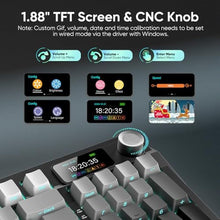 Load image into Gallery viewer, RedThunder K95 Wireless Mechanical Keyboard,TFT Screen &amp; Knob, Trip-Modes Connection, Gasket Custom Hot-Swap Keyboard, RGB Backlit, Pre-lubed Linear Switches, Side Printed PBT Keycaps, Gray Gradient, GradientGray_7212
