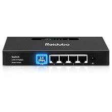 Load image into Gallery viewer, Reidubo 2.5G Uplink Ethernet Splitter, 2.5Gb Uplink Port &amp; 41000Mbps Ethernet Port, Home Multi-Gigabit Network Hub Switch, Unmanaged Plug &amp; Play, Metal Case, Desktop/Wall-Mount, Black_1
