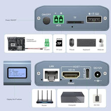 Load image into Gallery viewer, Remote KVM Over IP Internet,4K IP KVM Remote Control PC,Server,Remote Power Control, LCD Screen,ZeroTier, TF Card,Webcam,Wake, Install OS Via BIOS, Windows Mac Linux Android, Grey_717
