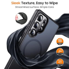 Load image into Gallery viewer, Renmou Designed for Magnetic Samsung Galaxy S25 Ultra Case,[Compatible with MagSafe] [Military Grade Drop Protection] Slim Translucent Matte Shockproof with Anti-Fingerprint Phone Case-Black_169
