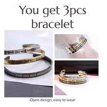 Load image into Gallery viewer, RENYILIN 3PCS Stainless steel cuff bracelet Medical alert ID Emergency first Aid bracelet (DNR (DO NOT RESUSCITATE)), Blackgoldsteel_1133
