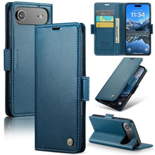 Load image into Gallery viewer, Rerzoiro for iPhone Air Case, Premium PU Leather Wallet Case Flip Cover with [RFID Blocking][Card Holder][Stand Function] Shockproof Protective for iPhone 17 Air, Blue_1
