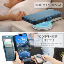 Load image into Gallery viewer, Rerzoiro for iPhone Air Case, Premium PU Leather Wallet Case Flip Cover with [RFID Blocking][Card Holder][Stand Function] Shockproof Protective for iPhone 17 Air, Blue_3431
