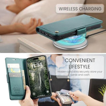 Load image into Gallery viewer, Rerzoiro for iPhone Air Case, Premium PU Leather Wallet Case Flip Cover with [RFID Blocking][Card Holder][Stand Function] Shockproof Protective for iPhone 17 Air, Blue-Green, BlueGreen_3419
