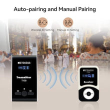 Load image into Gallery viewer, Retekess T130 Wireless Tour Guide Transmitter,Lavalier Microphone,99 Channel,Church Translation Transmitter for Interpretation Training Court, Black_745
