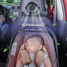 Load image into Gallery viewer, Retractable Portable Car Fans with 4 Speeds for Headrest and Rear Seat, Small Cooling Vehicle Air Fan, Quiet Operation, Rechargeable, Battery Operated,360 Degree Rotatable USB Fan for Baby, Puppy, SUV, BlackRetractable_7940
