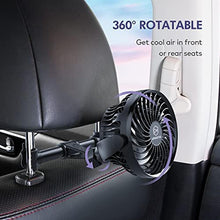 Load image into Gallery viewer, Retractable Portable Car Fans with 4 Speeds for Headrest and Rear Seat, Small Cooling Vehicle Air Fan, Quiet Operation, Rechargeable, Battery Operated,360 Degree Rotatable USB Fan for Baby, Puppy, SUV, BlackRetractable_7941
