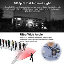 Load image into Gallery viewer, Rexing P1 Body Worn Camera, 2 Display 1080p Full HD, 64G Memory,Record Video, Audio &amp; Pictures,Infrared Night Vision,Police Panic Mode, 3000 mAh Battery,10HR Battery Life,Waterproof,Shockproof, Black_1113
