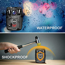 Load image into Gallery viewer, Rexing P1 Body Worn Camera, 2 Display 1080p Full HD, 64G Memory,Record Video, Audio &amp; Pictures,Infrared Night Vision,Police Panic Mode, 3000 mAh Battery,10HR Battery Life,Waterproof,Shockproof, Black_1114
