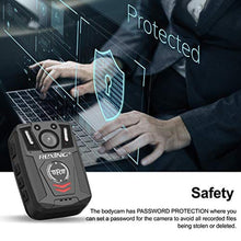 Load image into Gallery viewer, Rexing P1 Body Worn Camera, 2 Display 1080p Full HD, 64G Memory,Record Video, Audio &amp; Pictures,Infrared Night Vision,Police Panic Mode, 3000 mAh Battery,10HR Battery Life,Waterproof,Shockproof, Black_1115
