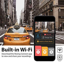 Load image into Gallery viewer, Rexing V1P 3rd Generation Dual 1080p Full HD Front and Rear 170 Degree Wide Angle Wi-Fi Car Dash Cam with Supercapacitor, 2.4" LCD Screen, G-Sensor, Loop Recording, Mobile App, VPGen_1377
