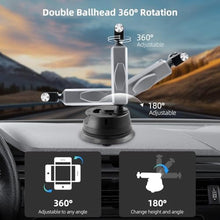 Load image into Gallery viewer, REYGEAK Suction Cup Car Mount with 1/4 Thread, 360 Rotation Windshield Car Mount for GoPro Hero 12 11 10 9 8 Insta360 X4 X3 Go3 DJI Action 4, Pocket 3 Accessories, black_8409
