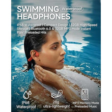 Load image into Gallery viewer, Rhyfell Open-Ear Bone Conduction Sports Headphones, 32G Memory Bluetooth 5.4 Dual Mode, IP68 Swimming Grade Waterproof, Open Ear Headphones Design for Swimming, Running, Fitness, Cycling, OrangeBlue_5444
