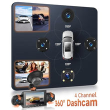 Load image into Gallery viewer, Rimoody 4 Channel Dash Cam Front and Rear Inside Left Right, Orange_696
