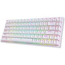 Load image into Gallery viewer, RK ROYAL KLUDGE RK84 Wireless RGB 75% Triple Mode BT5.0/2.4G/USB-C Hot Swappable Mechanical Keyboard, 84 Keys Wireless Gaming Keyboard w/High-Capacity Battery, Clicky Blue Switch, White_1
