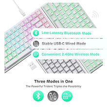 Load image into Gallery viewer, RK ROYAL KLUDGE RK84 Wireless RGB 75% Triple Mode BT5.0/2.4G/USB-C Hot Swappable Mechanical Keyboard, 84 Keys Wireless Gaming Keyboard w/High-Capacity Battery, Clicky Blue Switch, White_1826
