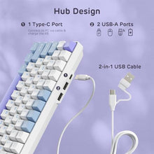 Load image into Gallery viewer, RK ROYAL KLUDGE RK96 RGB Limited Ed, 90% 96 Keys Wireless 3-Mode BT5.0/2.4G/USB-C Hot Swappable Mechanical Keyboard w/Wrist Rest, Volume Control, Software, Massive Battery, RK Pale Green Switch, TaroMilkWhite_7610
