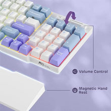 Load image into Gallery viewer, RK ROYAL KLUDGE RK96 RGB Limited Ed, 90% 96 Keys Wireless 3-Mode BT5.0/2.4G/USB-C Hot Swappable Mechanical Keyboard w/Wrist Rest, Volume Control, Software, Massive Battery, RK Pale Green Switch, TaroMilkWhite_7611
