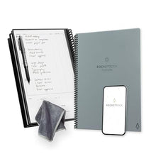 Load image into Gallery viewer, Rocketbook Fusion Reusable Undated Productivity Planner, Letter Size 8.5x11, Gray - Goals, Monthly and Weekly Calendar, Daily To-do List, Lined and Dotted Notes Pages_1
