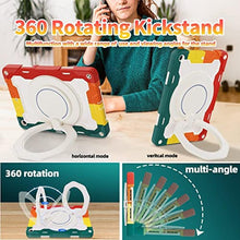 Load image into Gallery viewer, ROISKIN for iPad 10.2 inch Case 9th / 8th / 7th Generation with 360 Rotating Kickstand Shoulder Strap Hand Grip Pencil Holder, Impact Resistant Case for iPad 10.2 Tablet 2021 / 2020 / 2019 Release, Red_516
