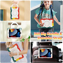 Load image into Gallery viewer, ROISKIN for iPad 10.2 inch Case 9th / 8th / 7th Generation with 360 Rotating Kickstand Shoulder Strap Hand Grip Pencil Holder, Impact Resistant Case for iPad 10.2 Tablet 2021 / 2020 / 2019 Release, Red_517
