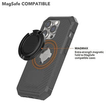 Load image into Gallery viewer, Rokform - MagSafe Compatible Sport Ring Grip and Stand, Thin Metal Cell Phone Ring Holder, Designed for MagSafe Compatible Phone Cases (Black)_676
