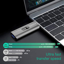 Load image into Gallery viewer, ROKHY 500GB Extreme Portable Mini External SSD USB Type C 2 in 1 Solid State Flash Drive Up to 550MB/s NAND Flash for Android Smartphone Computer, MacBook, Chromebook Pixel - 500GB_379
