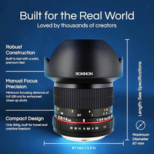 Load image into Gallery viewer, Rokinon FE14M-C 14mm F2.8 Ultra Wide Lens for Canon (Black)_8736
