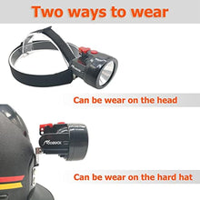 Load image into Gallery viewer, ROOBUCK Professional Explosion-Proof LED Mining Cap Lamp - Waterproof Superbright Hard Hat Headlamp for Underground Coal Mining Operations (Black)_204
