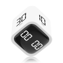 Load image into Gallery viewer, Rotating Cube Timer - 5/30/10/60min Presets, Gravity Sensor Pomodoro Stopwatch, 3 Sound Modes, ADHD Study Tool for Office/Kitchen/Classroom (F4 White)_1
