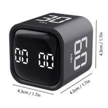 Load image into Gallery viewer, Rotating Cube Timer - 5/30/10/60min Presets, Gravity Sensor Pomodoro Stopwatch, 3 Sound Modes, ADHD Study Tool for Office/Kitchen/Classroom (F4 White), FWhite_2692
