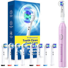 Load image into Gallery viewer, Rotating Electric Toothbrush for Adults, 8 Heads 2 Types, 4 Modes, Purple_1
