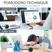 Load image into Gallery viewer, Rotating Pomodoro Timer 5, 25, 10 30,60 Mins Preset Stopwatch, Desk Flip ProductivityTimer, ADHD Tool Hexagon, Vibration/Mute/Alarm, for Work, Study, Back to School, Kitchen, Black_3858
