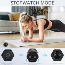 Load image into Gallery viewer, Rotating Pomodoro Timer 5, 25, 10 30,60 Mins Preset Stopwatch, Desk Flip ProductivityTimer, ADHD Tool Hexagon, Vibration/Mute/Alarm, for Work, Study, Back to School, Kitchen, Black_3860
