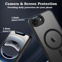 Load image into Gallery viewer, ROUMAYMAY Magnetic for iPhone 16e Case, [Compatible with MagSafe] Military Grade Protective Slim Translucent Matte Skin Smooth Phone Case Woman Men iPhone SE4 6.1" 2025 Cover, Black_1785
