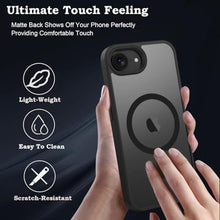 Load image into Gallery viewer, ROUMAYMAY Magnetic for iPhone 16e Case, [Compatible with MagSafe] Military Grade Protective Slim Translucent Matte Skin Smooth Phone Case Woman Men iPhone SE4 6.1" 2025 Cover, Black_1787
