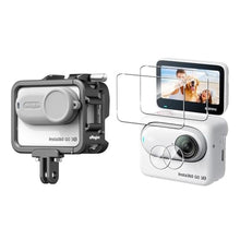 Load image into Gallery viewer, Rszfnjxry Aluminum Frame Cage with Lens Silicone Corver Case and Screen Protector for Insta360 GO 3S,Metal Protective Durable Housing Case with Cold Shoe Mount (Model Number 3), White_1
