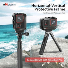 Load image into Gallery viewer, Rszfnjxry Plastic Frame Cage Compatible with Insta360 Ace Pro 2/Ace Pro/Ace,Protective Durable Housing Case with Cold Shoe Mount Compatibel with Official Pivot Stand Mount, Black_7372
