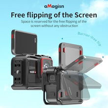 Load image into Gallery viewer, Rszfnjxry Plastic Frame Cage Compatible with Insta360 Ace Pro 2/Ace Pro/Ace,Protective Durable Housing Case with Cold Shoe Mount Compatibel with Official Pivot Stand Mount, Black_7374
